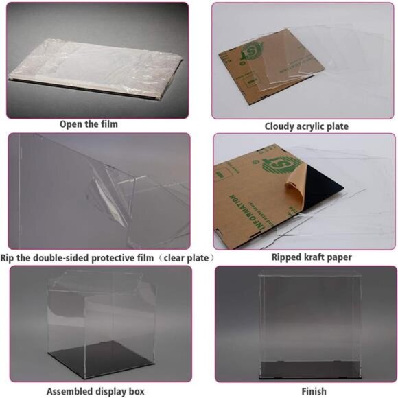 Display Case for Collectibles Assemble Clear Acrylic Box Alternative Glass Case - Picture 6 of 7